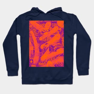 Fluo Red Graffiti NYC Purple Street Art Hoodie